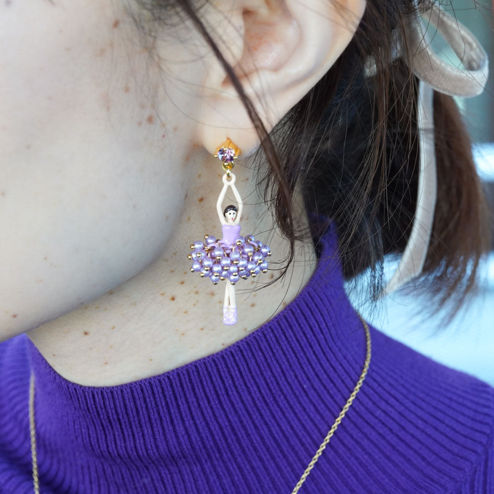 ラベンダーパールのバレリーナピアス – Les Nereides