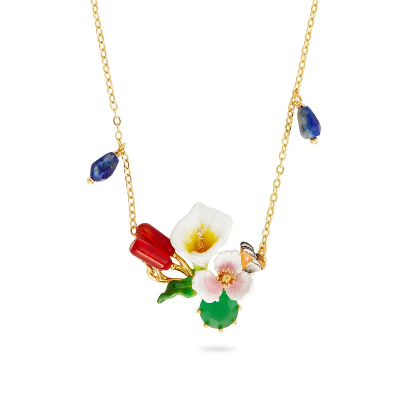 モネの睡蓮」サジオモダカと緑のストーンのネックレス – Les Nereides 