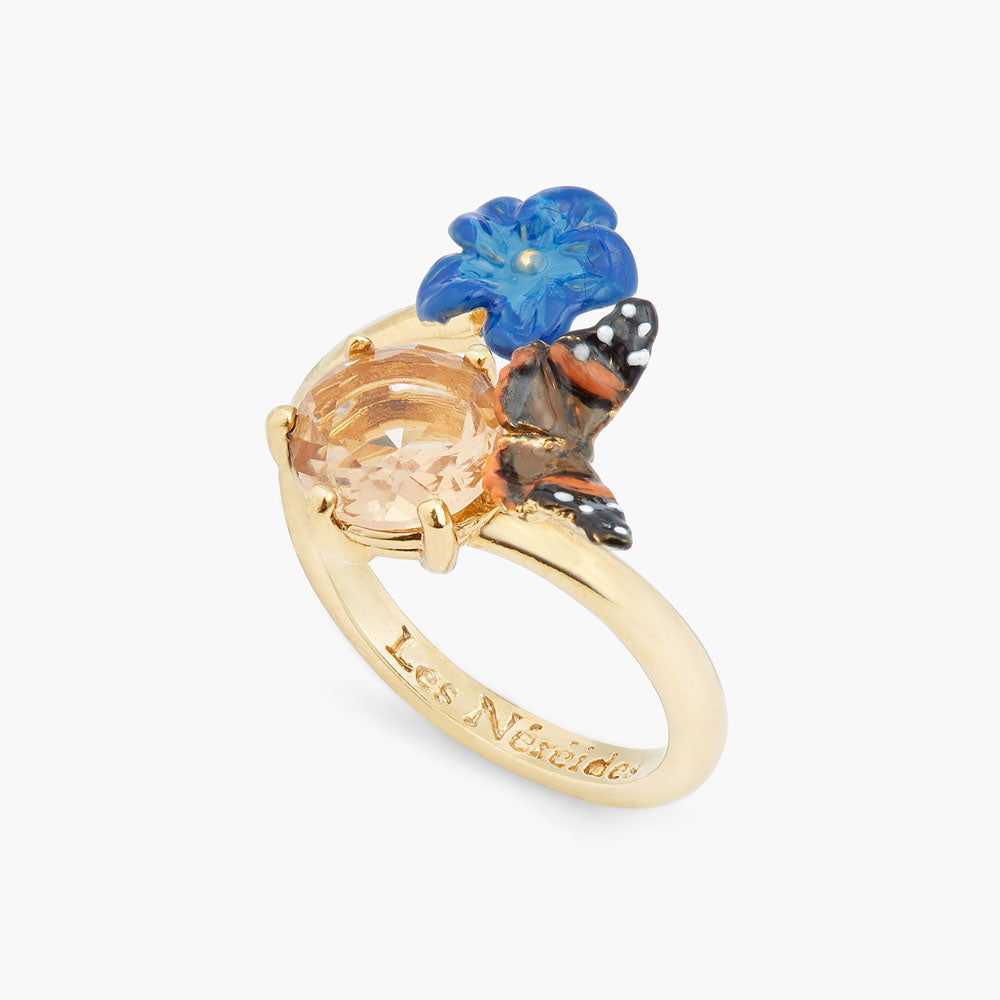 Enchanted Encounter Bunny and White Flower Adjustable Ring