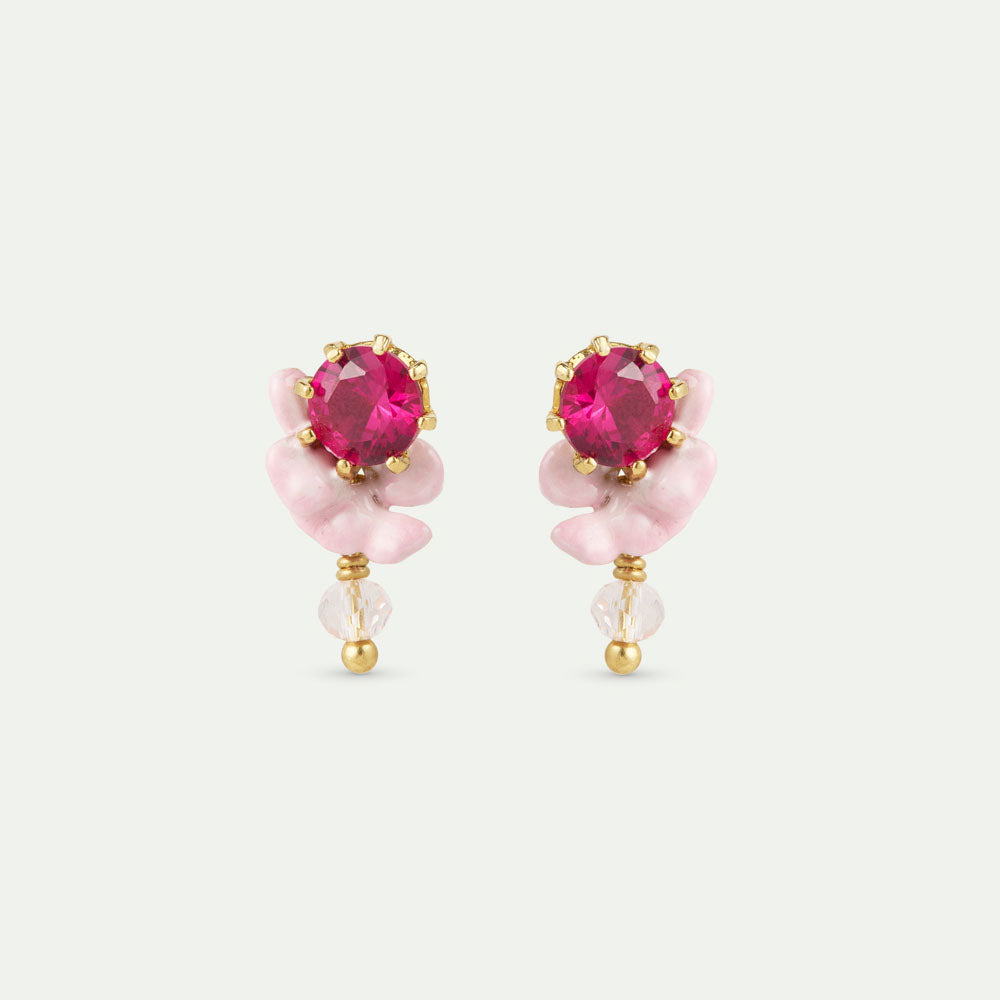 美品レネレイド　バレリーナクリスタルピアス パールとミニバレリーナのピアス (レッドクリスタル) – Les Nereides