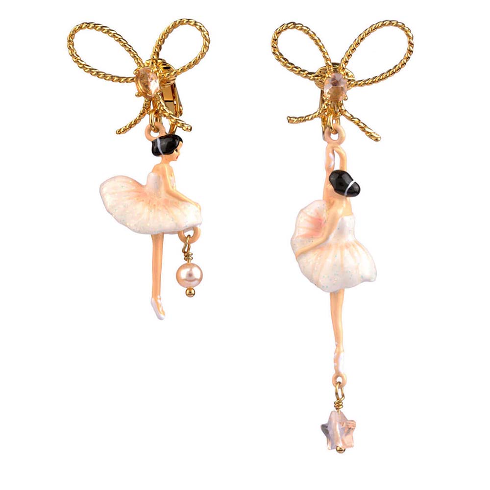 Les Néréides バレリーナデザインのハンドメイドピアス